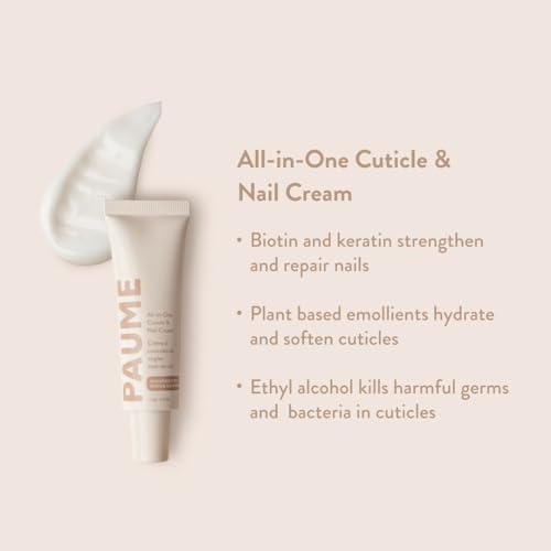 PAUME All-in-One Cuticle & Nail Cream - Strengthens, Repairs, Hydrates - 71% Recycled Tube, 0.75oz