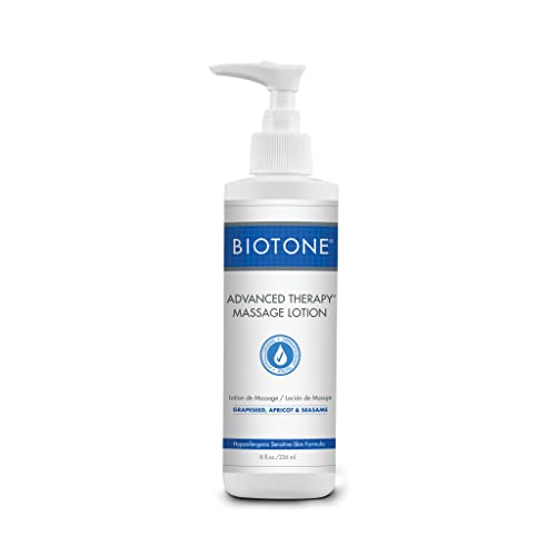 BIOTONE Advanced Therapy Massage Lotion - Hypoallergenic, Moisturizing Oils, Non-Greasy - 8oz