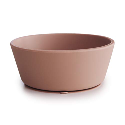 mushie Silicone Suction Bowl - Minimizes Spills, BPA-Free, Non-Slip Design - Blush, 9.5 fl oz