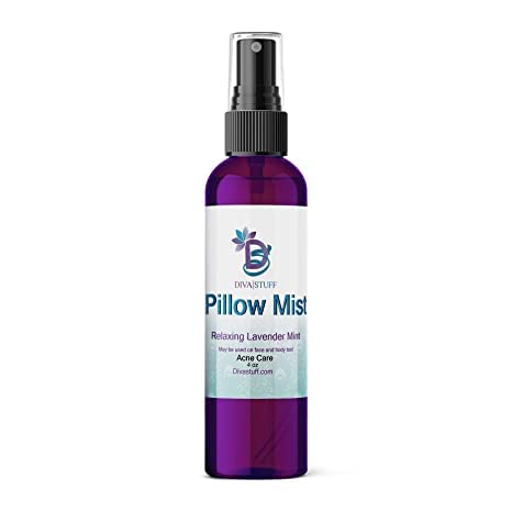 Diva Stuff Pillow Mist - Promotes Clear Skin, Natural Ingredients, Lavender-Spearmint - 4 fl oz