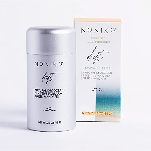 NONIKO Natural Deodorant - Aluminum & Paraben Free, Fresh Green Mandarin - 2.4oz Push Up