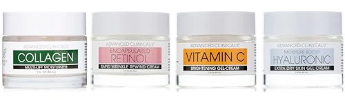 Advanced Clinicals Skin Care Set - Radiant Complexion, Anti-Aging Benefits - 4 Creams