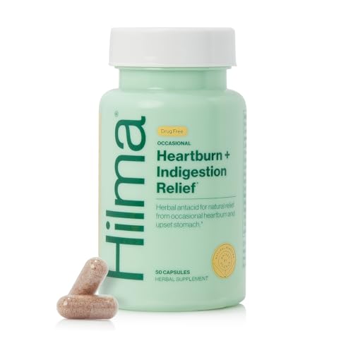 Hilma Digestive Enzyme Blend - Natural Relief for Heartburn & Indigestion - 50 Vegan Capsules