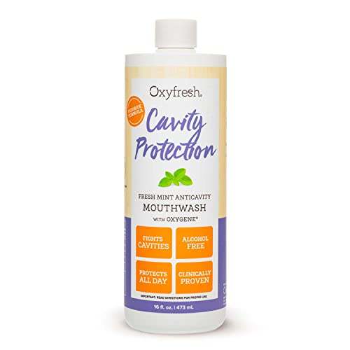 Oxyfresh Fluoride Mouthwash - Cavity Protection for Sensitive Teeth, Refreshing Peppermint - 16oz