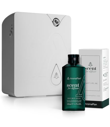 AromaPlan Aromatherapy Bundle - Bluetooth Scent Diffuser & Baccarat Rouge Oil, USA-Made