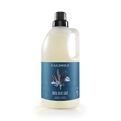 Caldrea Liquid Laundry Detergent - Odor & Stain Removal, Plant-Based, Basil Blue Sage - 64 oz