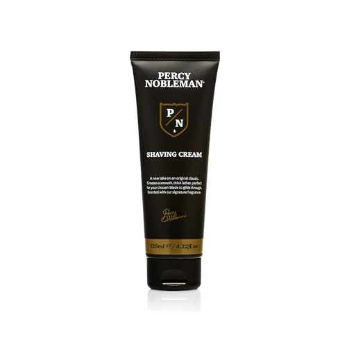 Percy Nobleman Shaving Cream - Luxurious Thick Lather, Vegan, Signature Amber Scent - 125ml