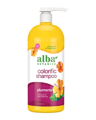 Alba Botanica Colorific Shampoo - Nourishing Plumeria Blend, 100% Vegetarian - 32oz