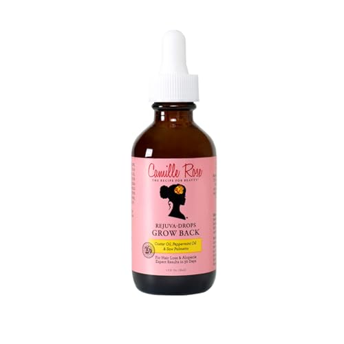 Camille Rose Hair Growth Drops - Stimulates Follicles, Rich in Castor & Peppermint Oils - 1.9 fl oz