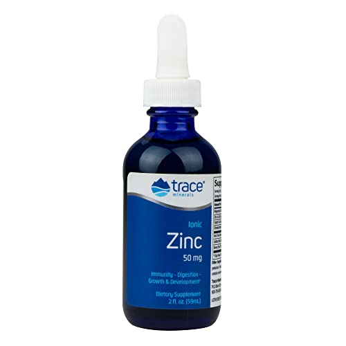 Trace Minerals Liquid Ionic Zinc - Immune & Digestive Support, 50 mg, Vegan - 2 fl oz