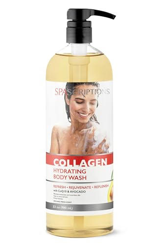 SpaScriptions Collagen Body Wash - Hydrates, Revives Skin with CoQ10 & Avocado - 33oz