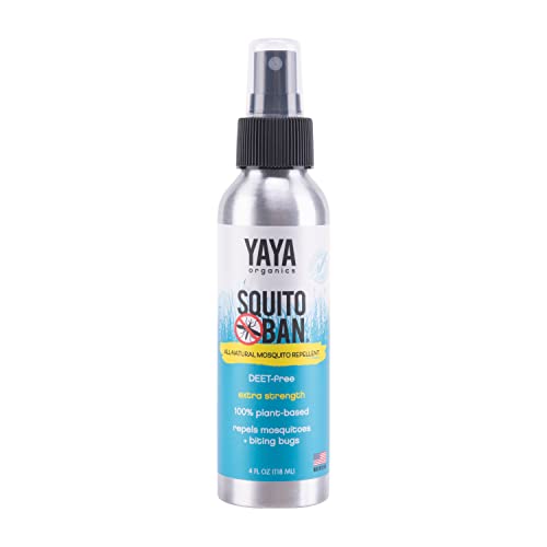 Yaya Organics Mosquito Repellent - All Natural, DEET-Free, Herbal Scent - 4oz Spray