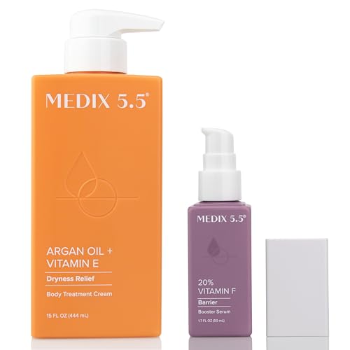 MEDIX Argan Oil Moisturizer & Vitamin F Booster Set - Hydrates & Nourishes Aging Skin - 2x50ml