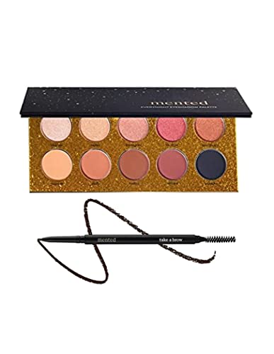 Mented Cosmetics Eye Shadow Palette & Eyebrow Pencil - Vegan, Paraben-Free, All-Day Wear