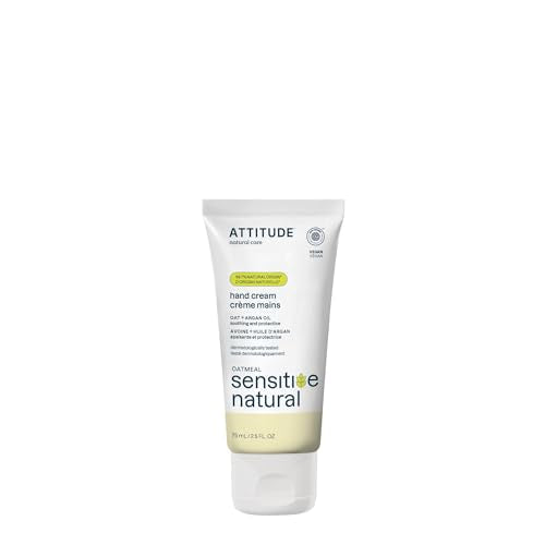 ATTITUDE Hand Cream for Sensitive Skin - Hydrating Oat & Avocado Oil, EWG Verified - 2.5 Fl Oz