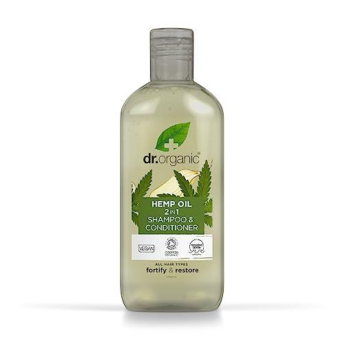 DR ORGANIC 2-in-1 Shampoo & Conditioner - Organic Hemp Oil for Fine Hair, Vegan, 265ml