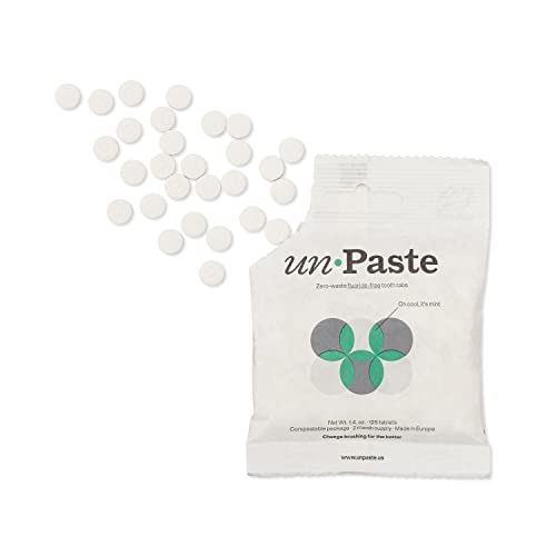 Unpaste Tooth Tablets - Gentle Plaque Control, Vegan & Gluten-Free - 125 Tablets, Travel Size