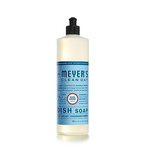 Mrs. Meyer's Liquid Dish Soap - Grease-Cutting, Biodegradable Formula, Rain Water Scent - 16oz