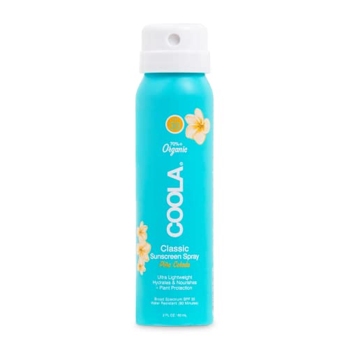 COOLA Organic Sunscreen SPF 30 - Hydrating, Vegan, Gluten Free, Pina Colada - 2 Fl Oz Spray