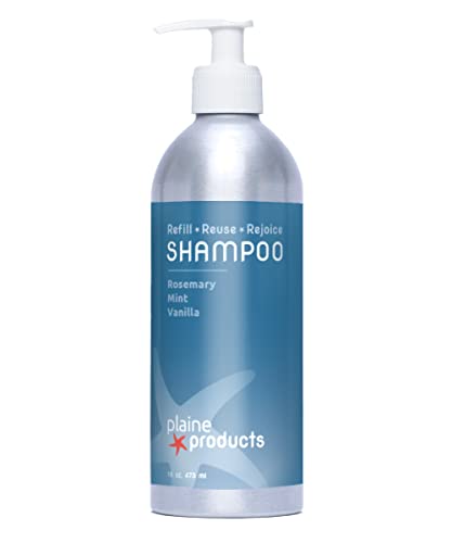 Plaine Products Shampoo - Natural, Vegan, Sulfate-Free, Rosemary Mint Vanilla - 16oz Refillable