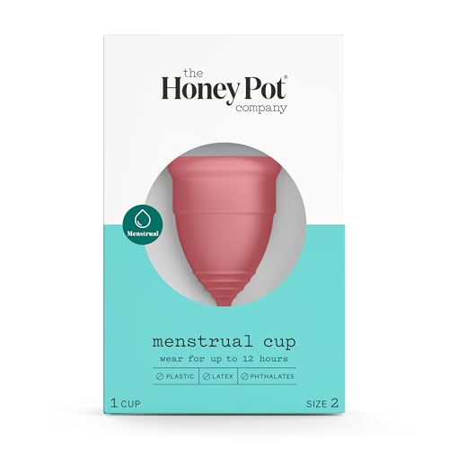 The Honey Pot Company Menstrual Cup - 12 Hour Reusable Protection, Medical Grade Silicone - Size 2