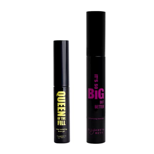 Elizabeth Mott Mascara & Brow Gel Duo - Volumizing, Smudge-Proof, Cruelty-Free - Black & Clear