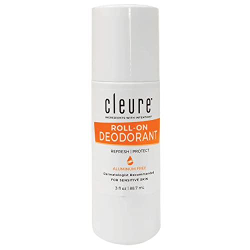 Cleure Natural Deodorant - 24 Hour Odor Control, Aluminum & Baking Soda Free - Fragrance Free, 3 oz