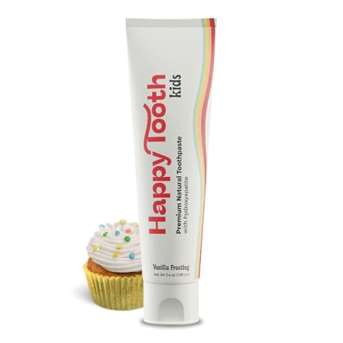 Happy Tooth Natural Hydroxyapatite Toothpaste - Strengthens Enamel, Vanilla Frosting - 4oz