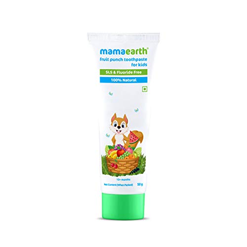 Mamaearth Kids Toothpaste - Gentle Fruity Cleanse, Natural Ingredients, Safe If Swallowed - 1.76 Oz