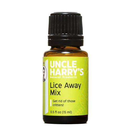 Uncle Harry's Aromatherapy Lice Away Mix - Eliminates Lice & Eggs with Pure Plant Oils - 0.5oz