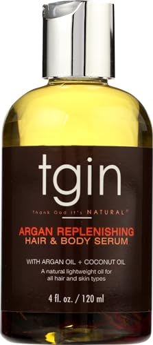 tgin Argan Replenishing Hair Serum - Moisturizes & Reduces Breakage, Coconut Scent - 4 Oz