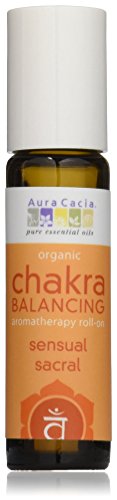 Aura Cacia Organic Chakra Balancing Roll-On - Boost Confidence, Sandalwood & Orange - 0.31oz