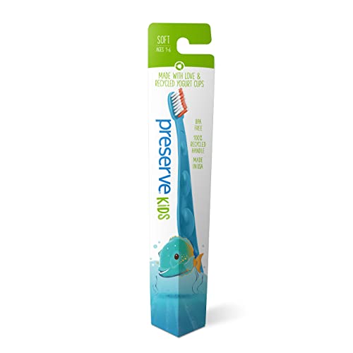 Preserve Kids Toothbrushes - Soft Bristles for Ages 2-8, Supports Wildlife - Pack of 6