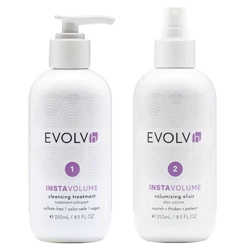 EVOLVh Hair Care Bundle - Volume Boosting Cleansing & Elixir Treatment, Vegan - 8.5 fl oz