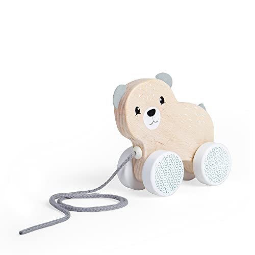 Bigjigs Toys Bear Pull Along Toy - Supports Walking, Made from Premium FSC Certified Wood - 1 Year+