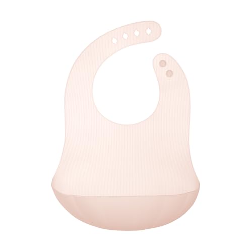 Olababy Fold N Go Silicone Baby Bib - Lightweight, Waterproof, BPA Free, Coral - 1 Bib + Travel Case