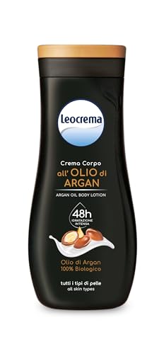 Leocrema Body Lotion - 24H Moisturization, Organic Argan Oil, Velvety Texture - 8.45oz