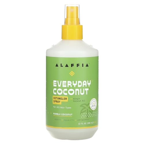 ALAFFIA Everyday Coconut Hair Detangler Spray - Moisturizing, Certified Organic - 12oz