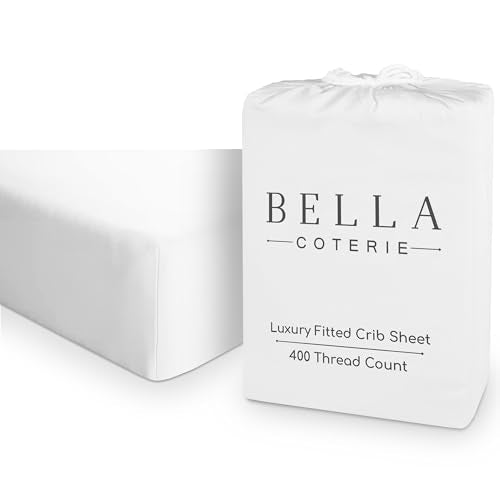 Bella Coterie Bamboo Crib Sheet - Ultra Soft & Hypoallergenic, OEKO-TEX Certified - White, 52x28