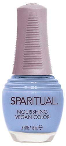 SpaRitual Vegan Nail Polish - Nourishes for Strong Growth, Light Blue Crème - 0.5 fl oz