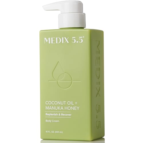 Medix Coconut Body Cream - Hydrating Manuka Honey & Coconut Oil Lotion for Dry Skin - 15 Fl Oz