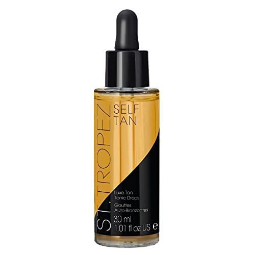 St.Tropez Luxe Tan Tonic Glow Drops - Custom Face Tanner with Niacinamide & Vitamin Boost - 1 Fl Oz