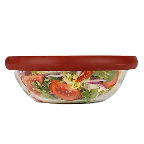 Food Huggers Replacement Lids - Durable Silicone & Glass, 100% Plastic Free - X-Large Terracotta