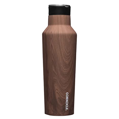 Corkcicle Sport Canteen - Keeps Drinks Cold for 25H & Hot for 12H, Walnut Wood - 20 oz