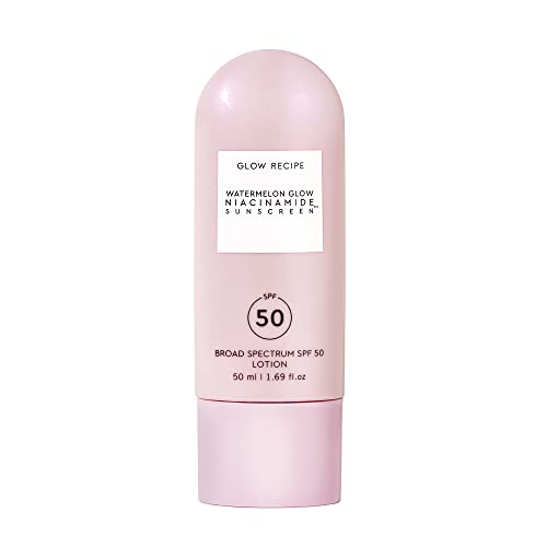 Glow Recipe Watermelon Glow SPF 50 Sunscreen - Hydrating, Niacinamide & Aloe Vera, 1.7oz