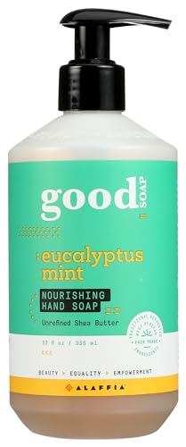 ALAFFIA Eucalyptus Mint Hand Soap - No Animal Testing, Organic Certified - 12oz