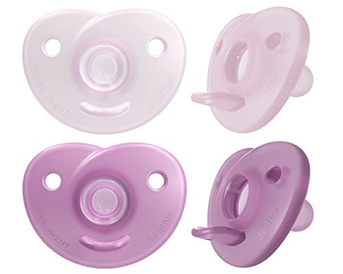 Philips AVENT Soothie Heart Pacifier - Comfort Design, BPA-Free, 4 Pack for Newborns