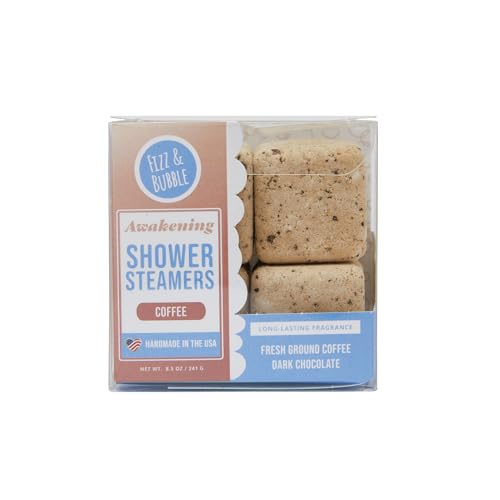 Fizz and Bubble Shower Steamers - Energizing Coffee Aroma, Natural Ingredients - 8-Pack