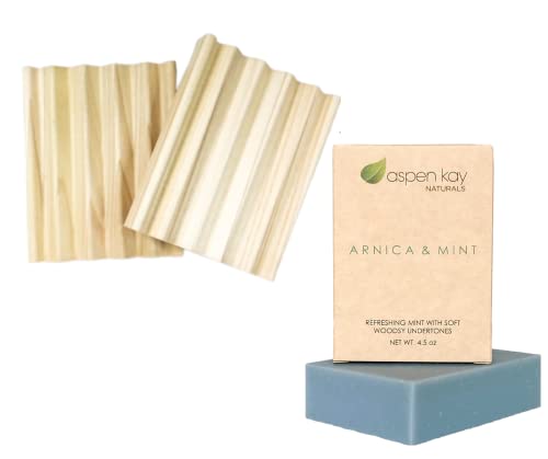 Natural Arnica Soap Set - Nourishing for Active Lifestyles, 100% Organic Oils - 2 Pack with Dish