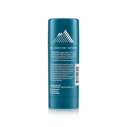 Oars + Alps Face Wash - Exfoliating with Activated Charcoal, Dermatologist Tested - 1.2 Oz